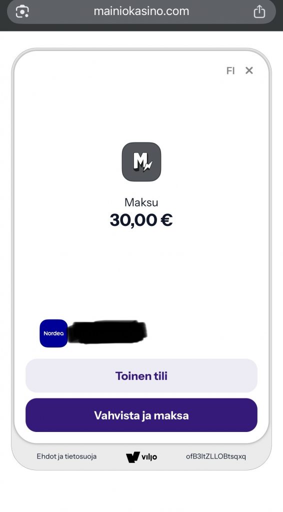 Viljo maksu pankkitunnuksilla