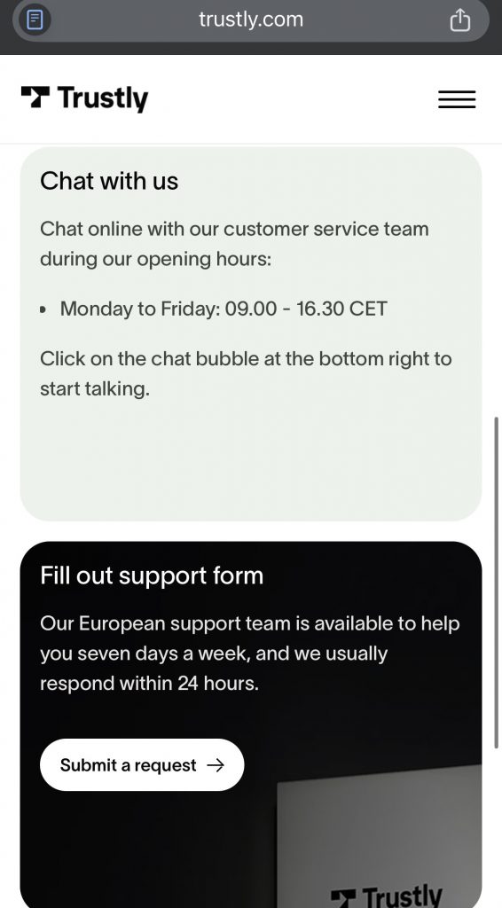Trustly asiakaspalvelu ja sen aukioloajat