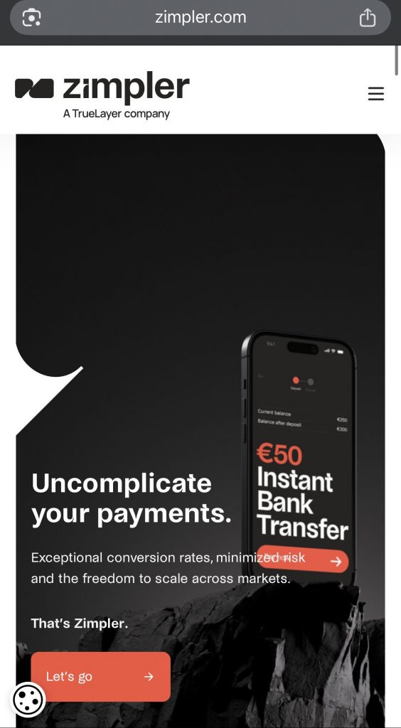 Zimpler.com kotisivu