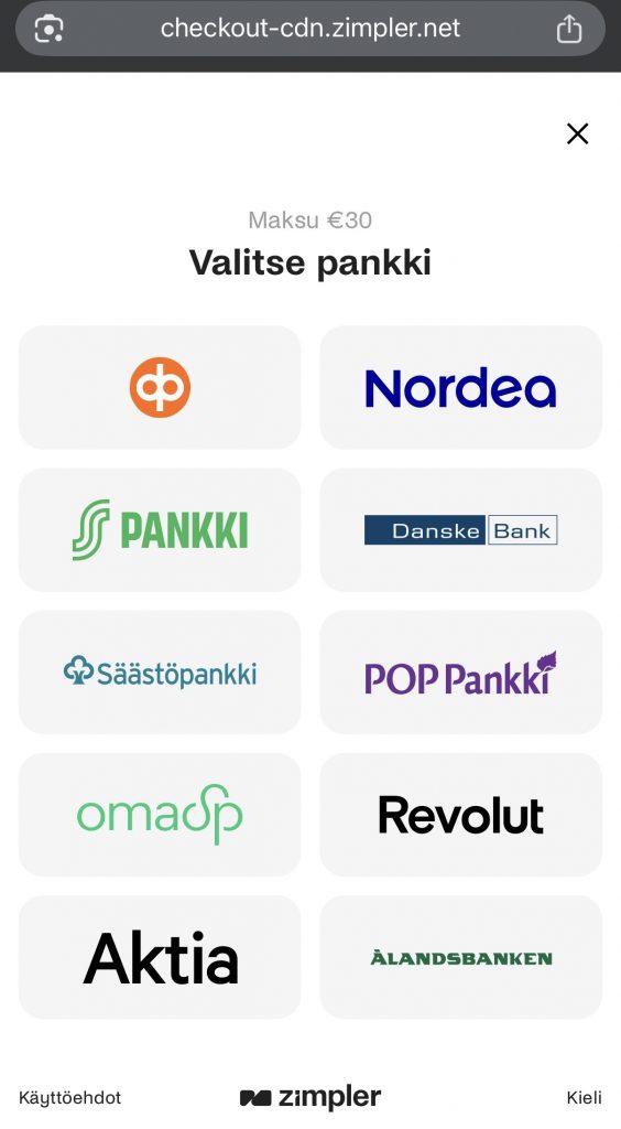Zimplerin yhteistyöpankit Suomessa