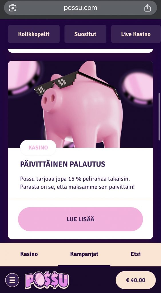 Brite kasino cashback