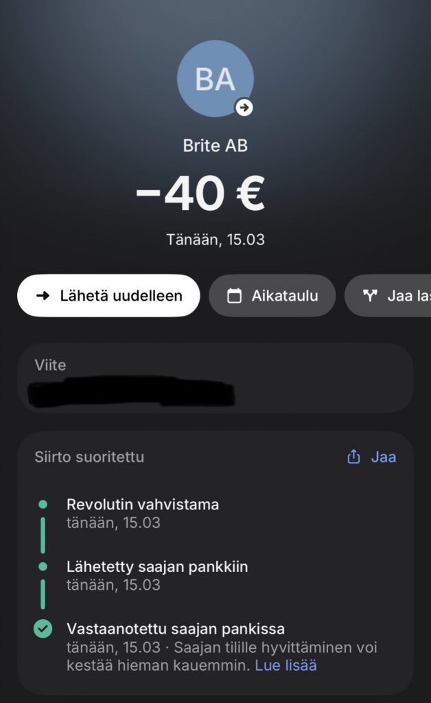 Brite talletukset Revolutin kautta