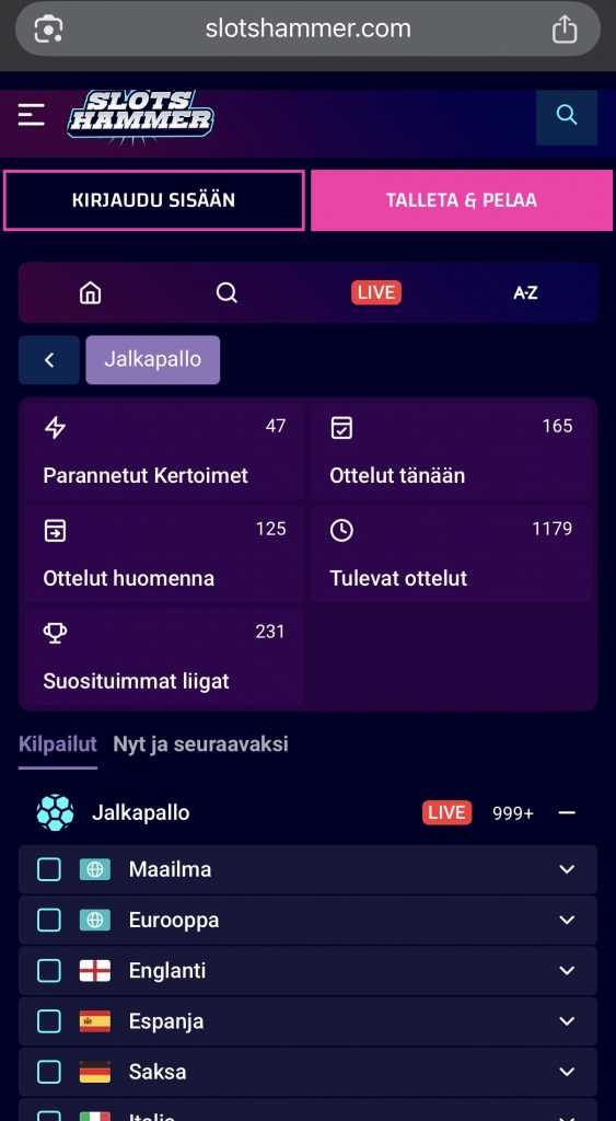 Brite kasinot vedonlyönti jalkapallon saralla