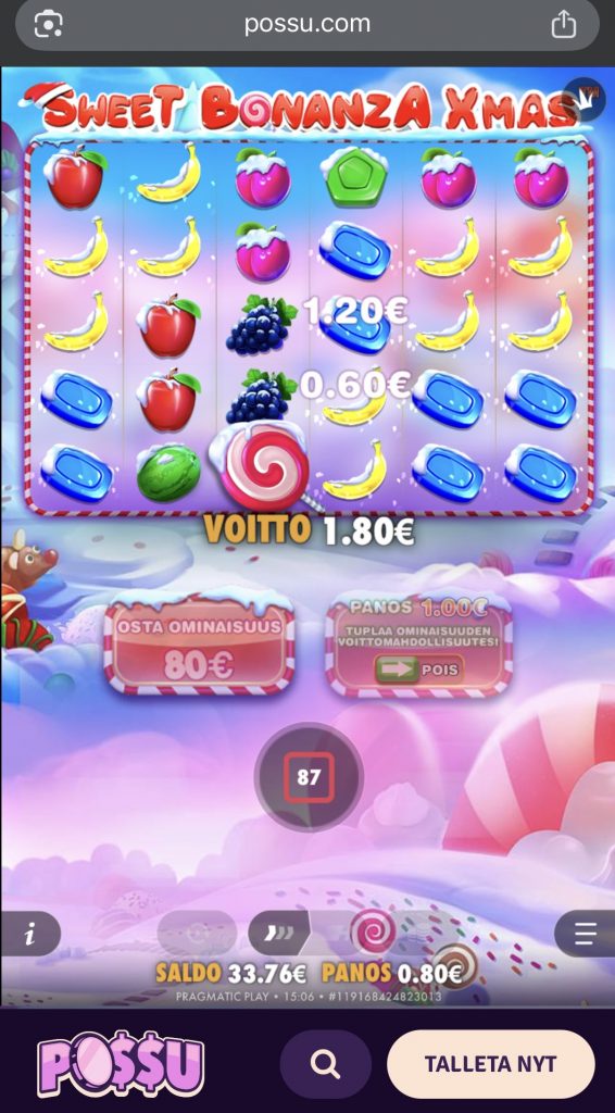 Sweet Bonanza Xmas -pelin pelaaminen Brite pikakasino -sivustolla