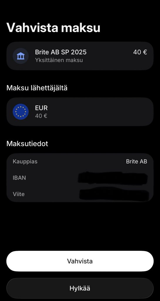 Brite talletus ja sen tekeminen