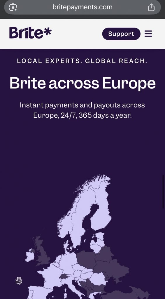 Brite toimii kymmenissä Euroopan maissa