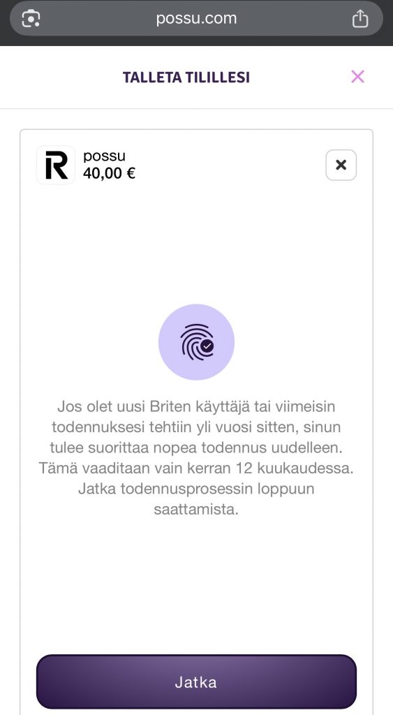 Vahva tunnistautuminen Briten järjestelmässä