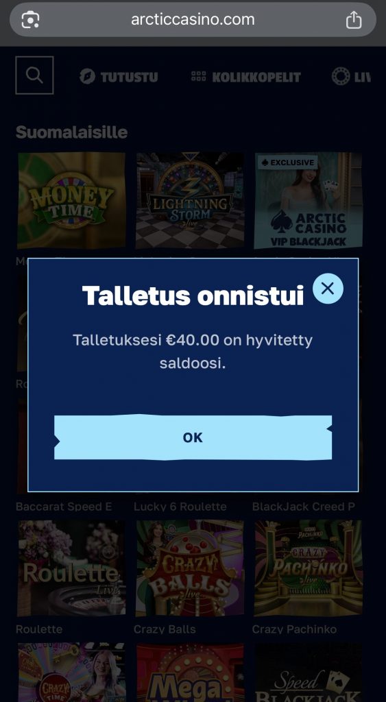Euteller talletus tulee välittömästi perille