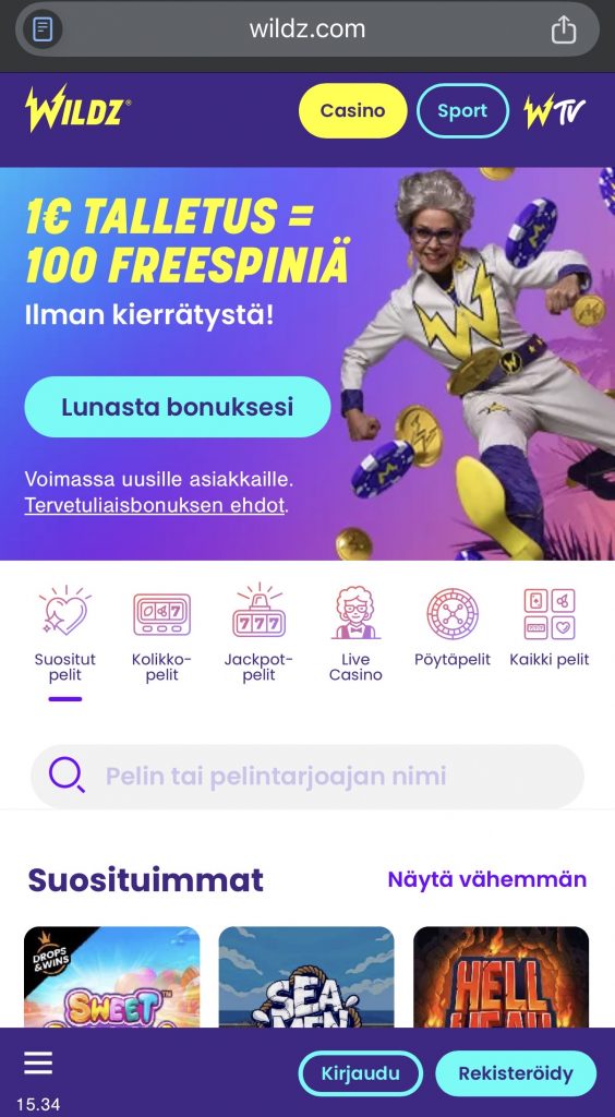 Wildz on markkinoiden paras Paysafecard kasino