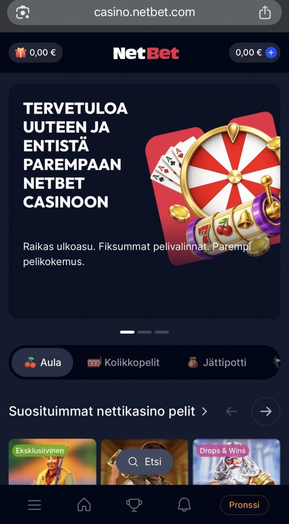  Paytrail casino -sivuston etusivu